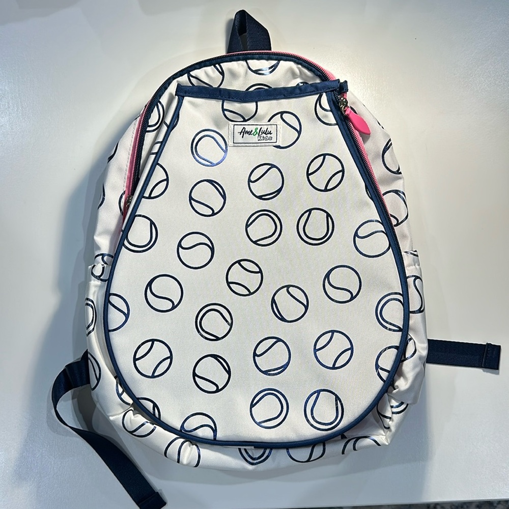 Ame & Lulu Little Love Kids Tennis Backpack 11”L x 4”W x 15”H.
